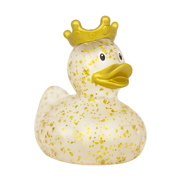Anatra Reale Glitter Argento Con Portachiavi - Paperella Da Bagno Con Corona E Brillantini, Giocattolo Divertente Per Bambini